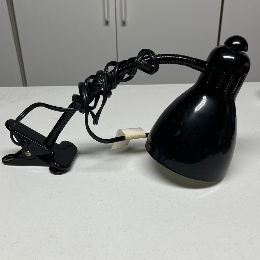 Black Clip-On Desk Lamp